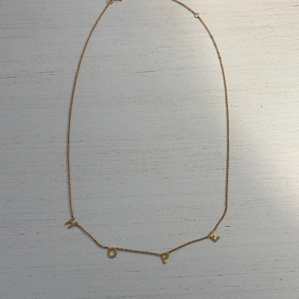HOPE Necklace Ellen DeGeneres Gold Tone Adjustable